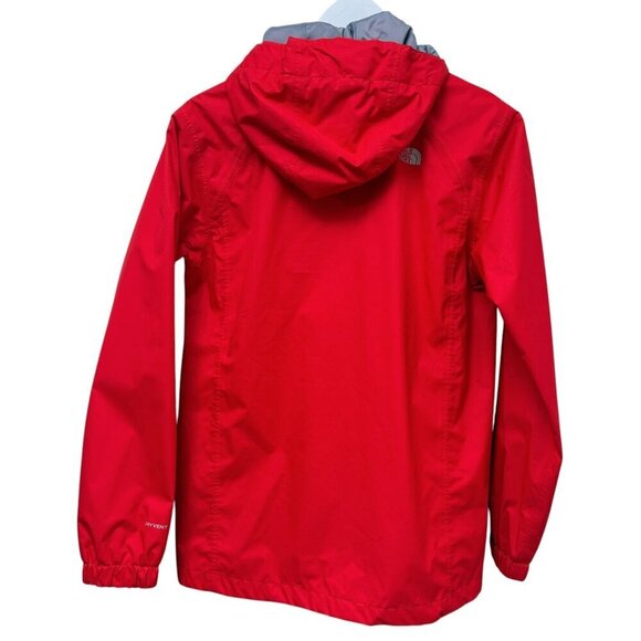THE NORTH FACE Boys Jacket Large 14/16 Red Hooded Windbreaker Full Zip *TORN - Picture 6 of 16